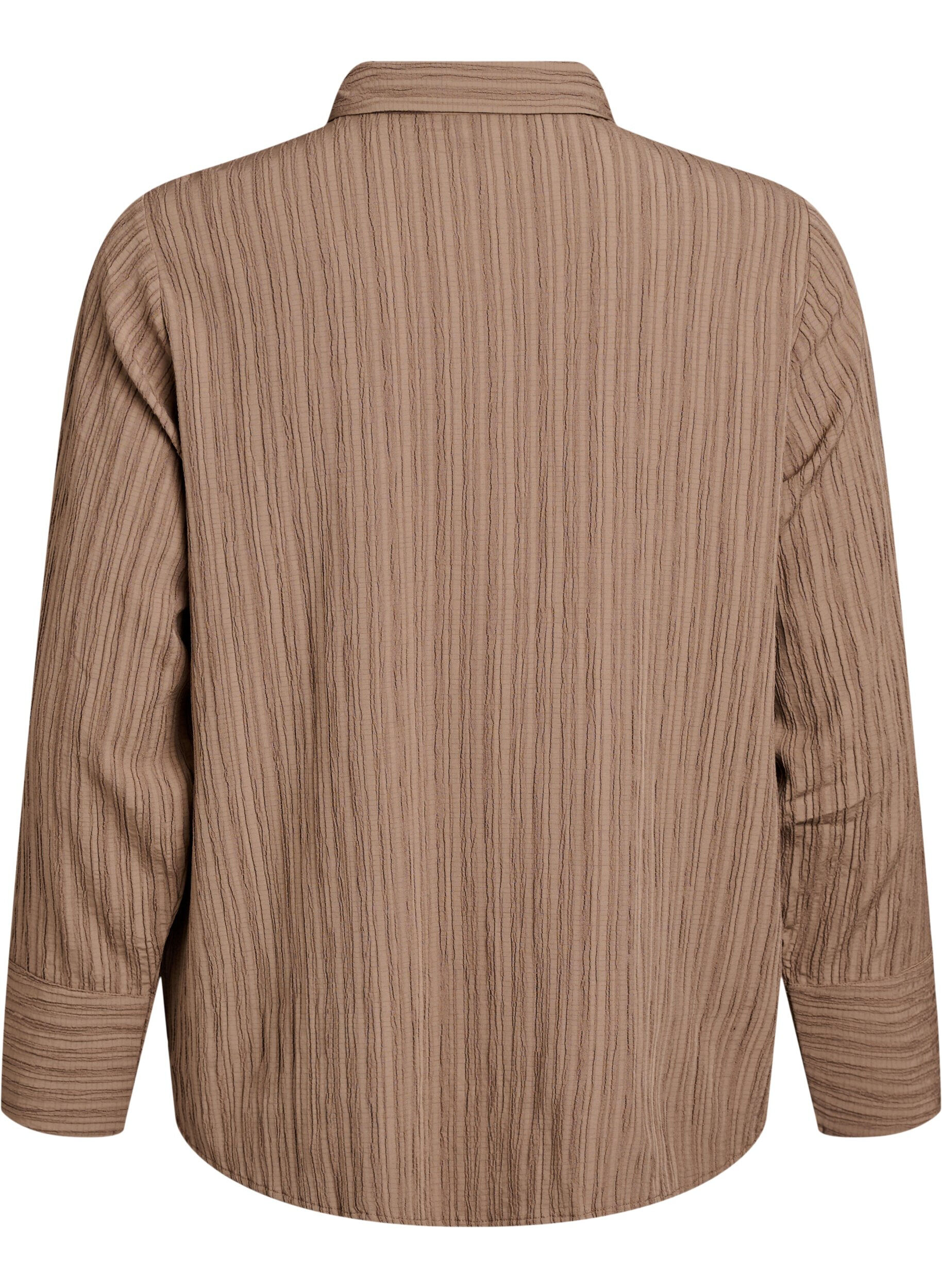 ZizziFLASH - Bluse mit Textur, Braun, Packshot image number 1