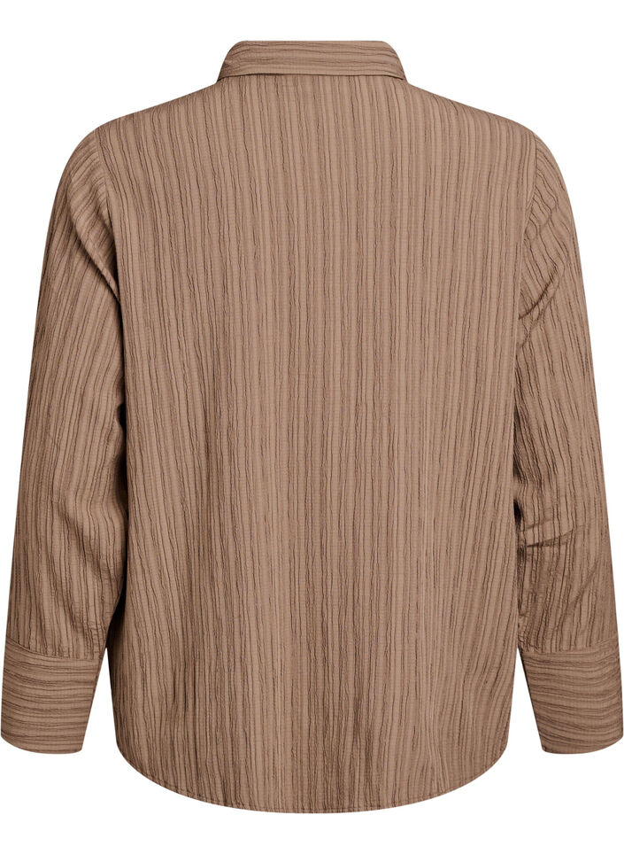 FLASH - Bluse mit Textur, Braun, Packshot image number 1