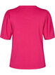 T-Shirt mit Glitzer und kurzen Puffärmeln, Pink, Packshot image number 1