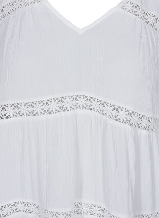 Viskosekleid mit A-Linie und Bindeband, White, Packshot image number 2