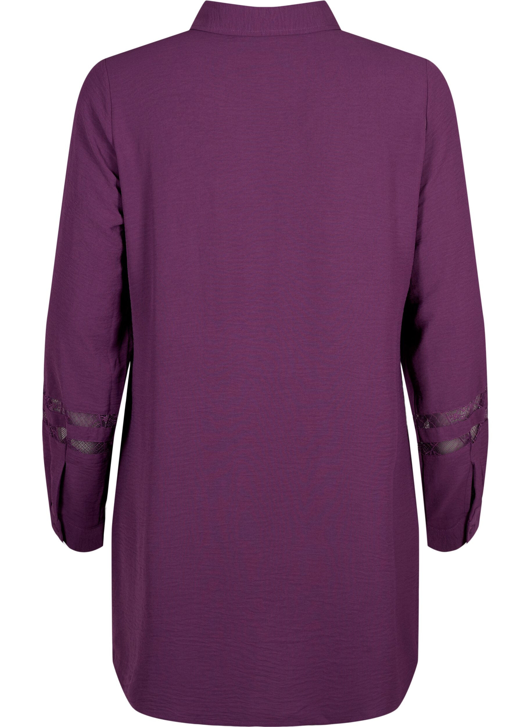 ZizziLanges Shirt mit Spitzendetails, Deep Purple, Packshot image number 1
