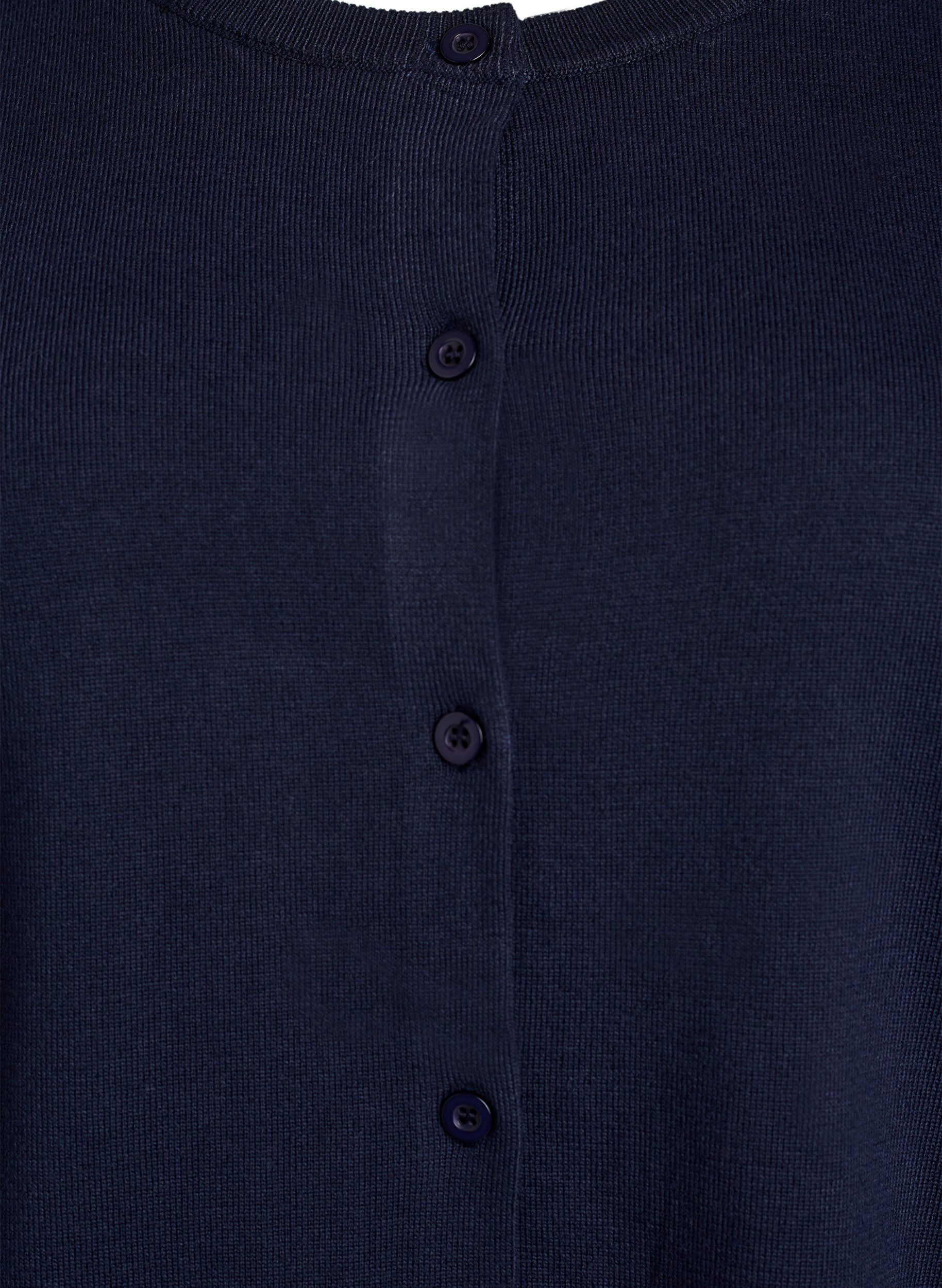 ZizziFLASH - Feinstrick-Strickjacke mit Rundhalsausschnitt, Blau, Packshot image number 2