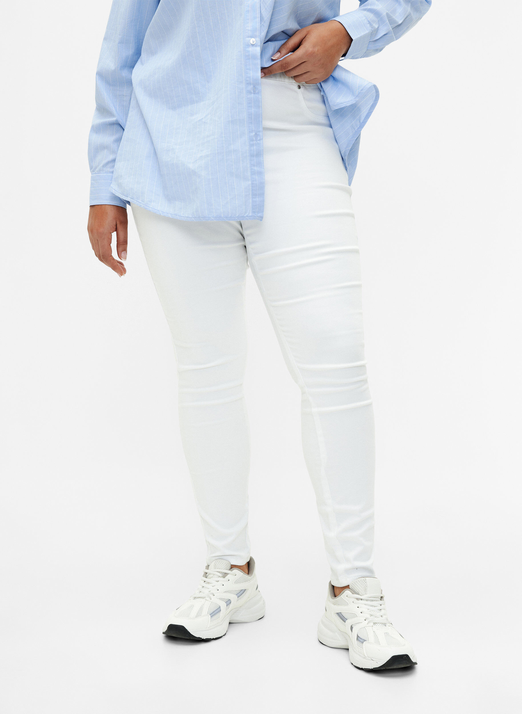 ZizziJeggings mit hoher Taille, Wei&szlig;, Model image number 2
