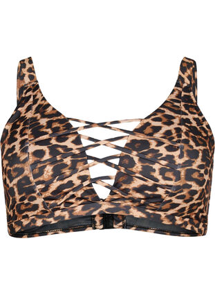 Bikini-BH mit Leopardenmuster und String-Detail, Autentic Leopard, Packshot image number 0