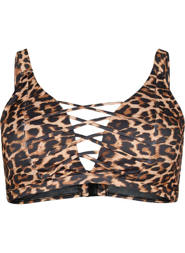 Bikini-BH mit Leopardenmuster und String-Detail, Autentic Leopard, Packshot image number 0