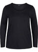 Unifarbene Basic-Bluse aus Baumwolle, Solid Black, Packshot image number 0