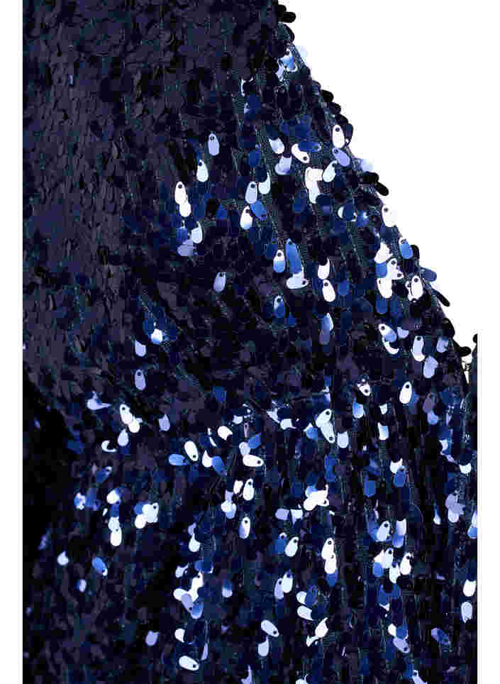 Cardigan mit Pailletten und langen Ärmeln, Evening Blue, Packshot image number 2