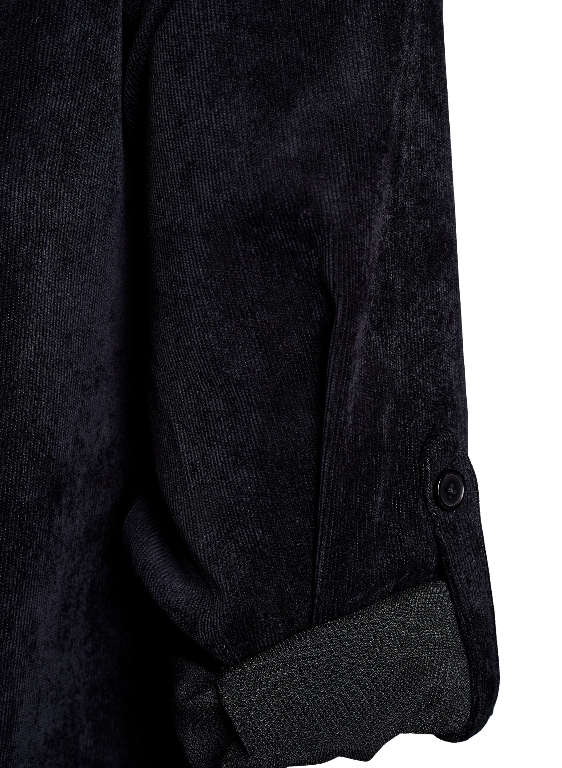ZizziSamtkleid mit Rei&szlig;verschluss und 3/4-&Auml;rmeln, Schwarz, Packshot image number 3