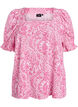 Viskose-Bluse mit Paisley-Print und eckigem Ausschnitt, Pink, Packshot image number 0