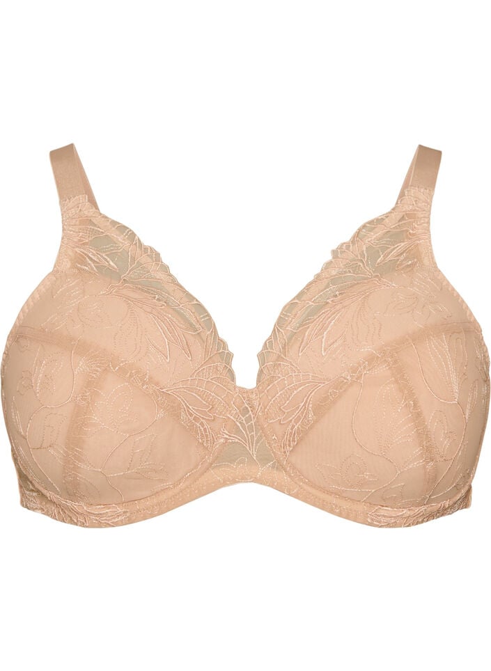 Gepolsterter Spitzen-BH mit B&uuml;gel, Beige, Packshot image number 0