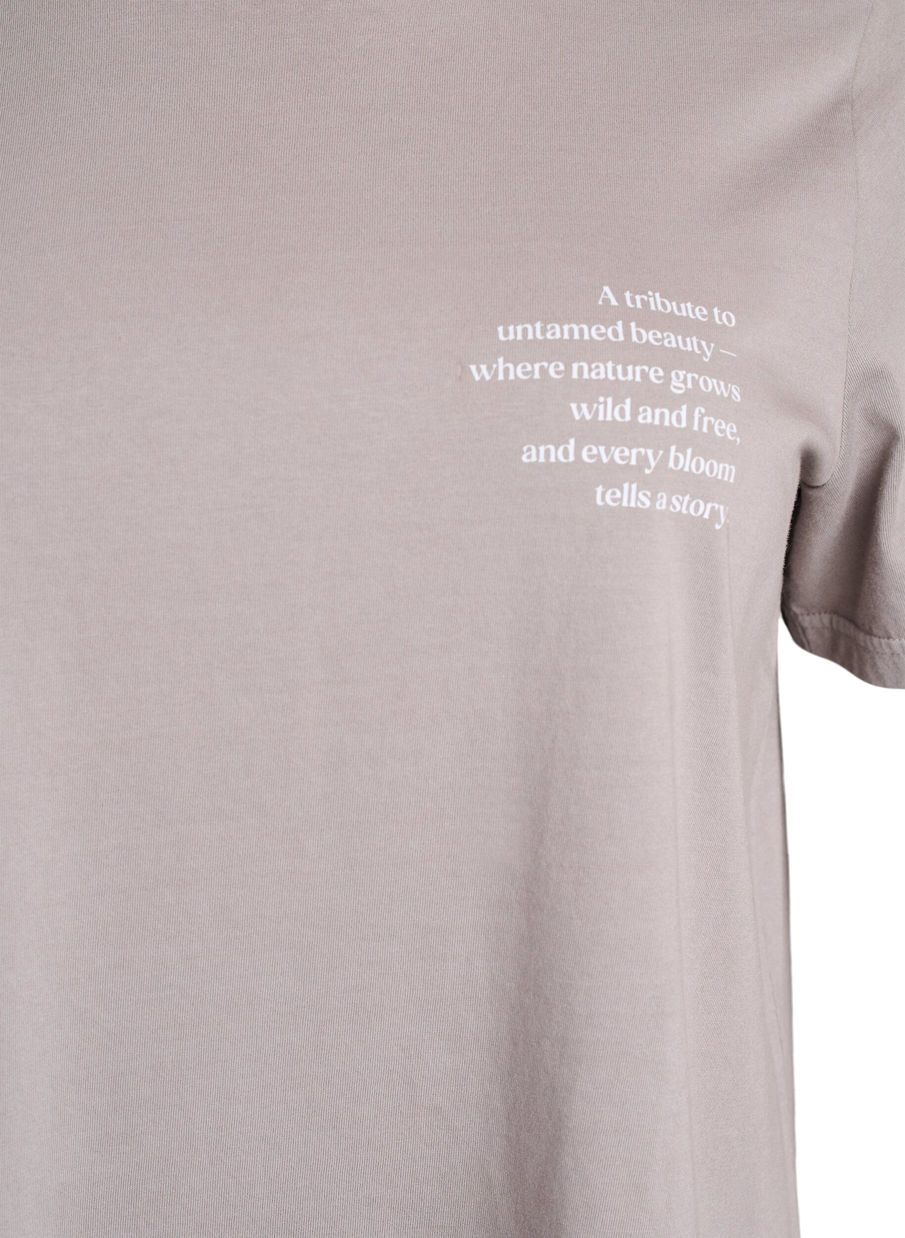 ZizziT-Shirt aus Baumwolle mit Print auf Vorder- und R&uuml;ckseite, Grau, Packshot image number 2