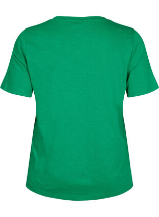 Kurzärmliges Basic-T-Shirt mit V-Ausschnitt, Jolly Green, Packshot image number 1
