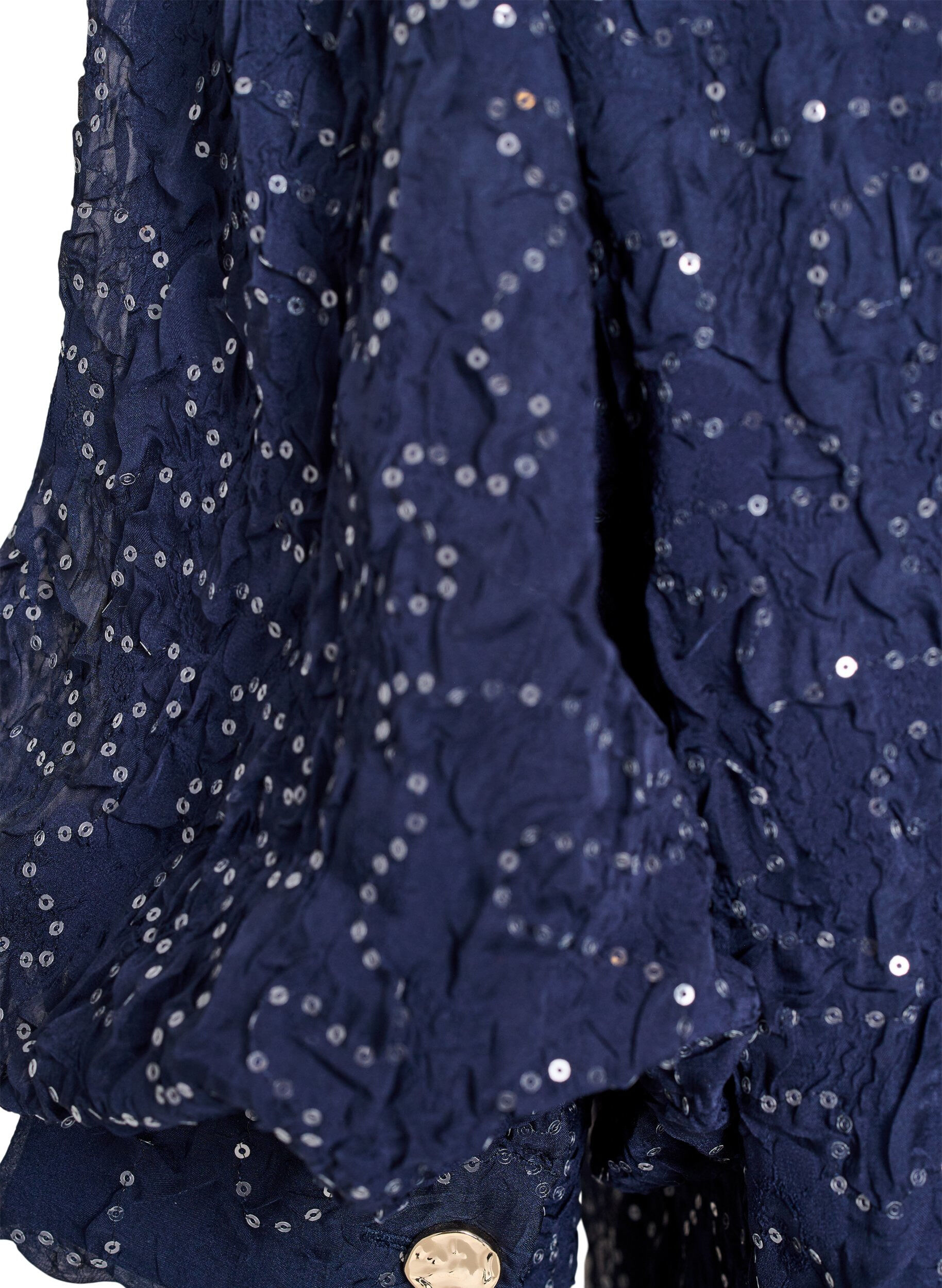 ZizziKurzes Festkleid mit Pailletten, Blau, Packshot image number 3