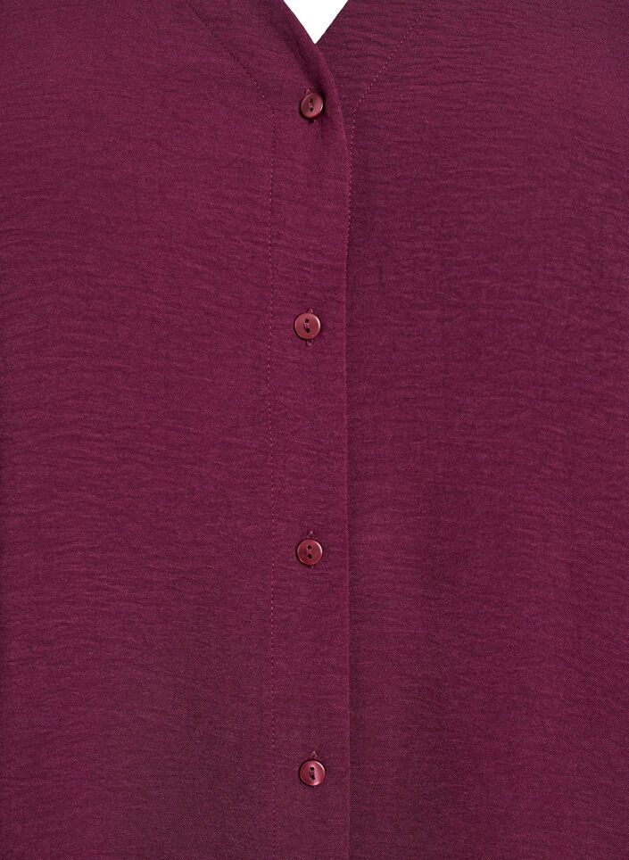 Bluse mit V-Ausschnitt und 3/4-&Auml;rmeln, Rot, Packshot image number 2