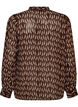 Bluse mit Allover-Print und kurzer Knopfleiste, Braun, Packshot image number 1