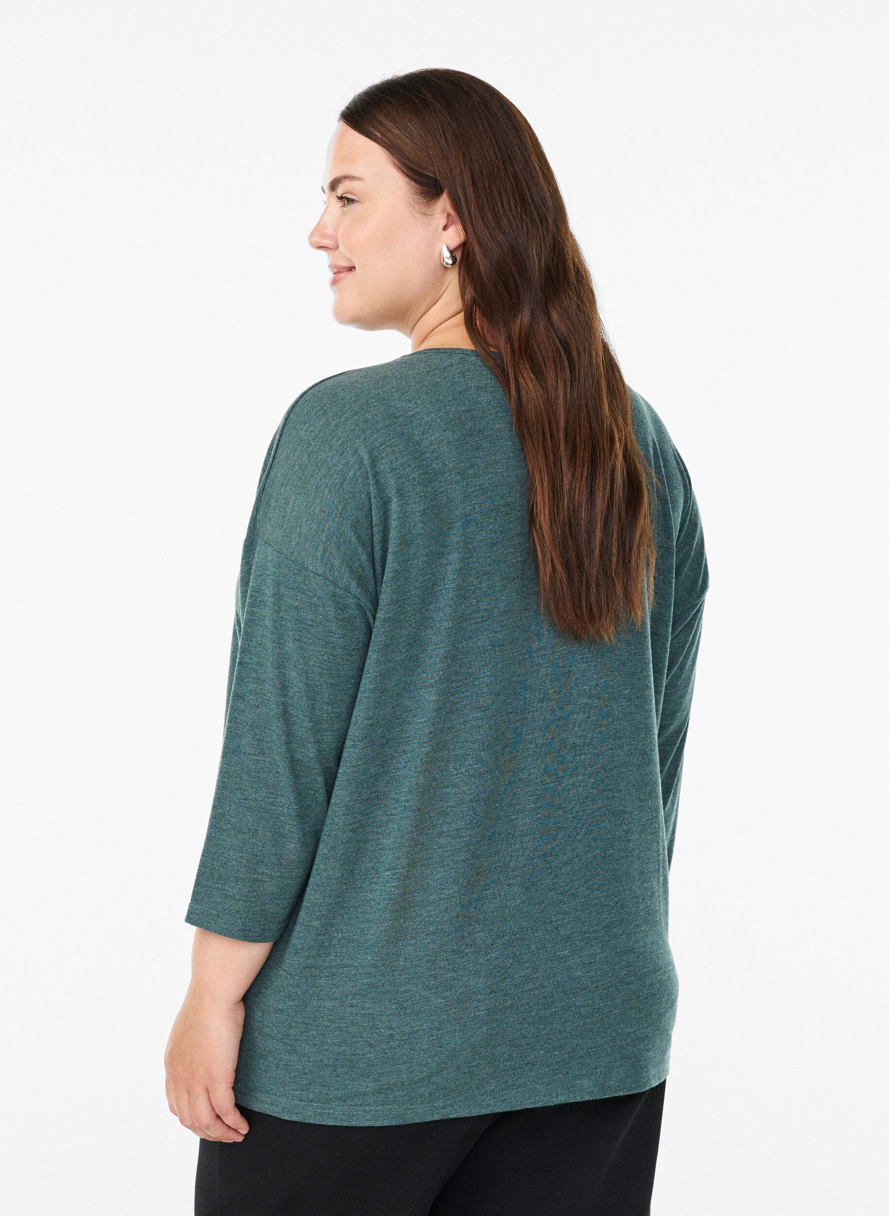 ZizziBluse aus Jersey mit 3/4-&Auml;rmeln , Gr&uuml;n, Model image number 2