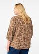 Gepunktete Baumwollbluse mit 3/4-Arm, Coca Mocha Dot , Model image number 1