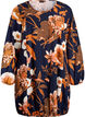 Kurzes Baumwollkleid mit Gummisaum und langen &Auml;rmeln, Schwarz, Packshot image number 0