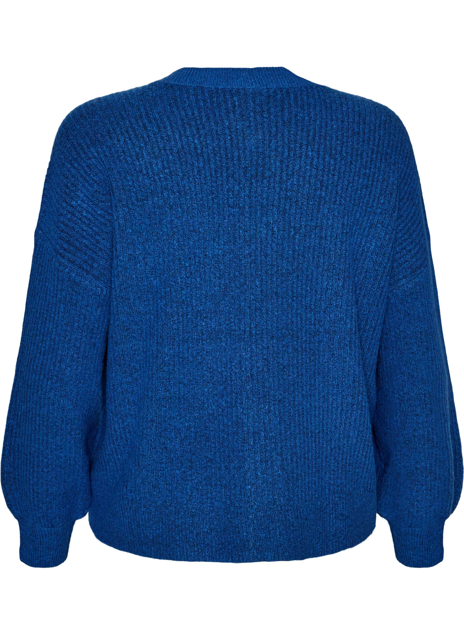 ZizziRippenstrick Strickjacke mit Kn&ouml;pfen, Blau, Packshot image number 1