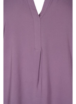 Kurzärmelige Bluse mit V-Ausschnitt, Vintage Violet, Packshot image number 2