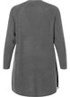 Lange Strickjacke aus Rippenstrick, Dark Grey Melange, Packshot image number 1