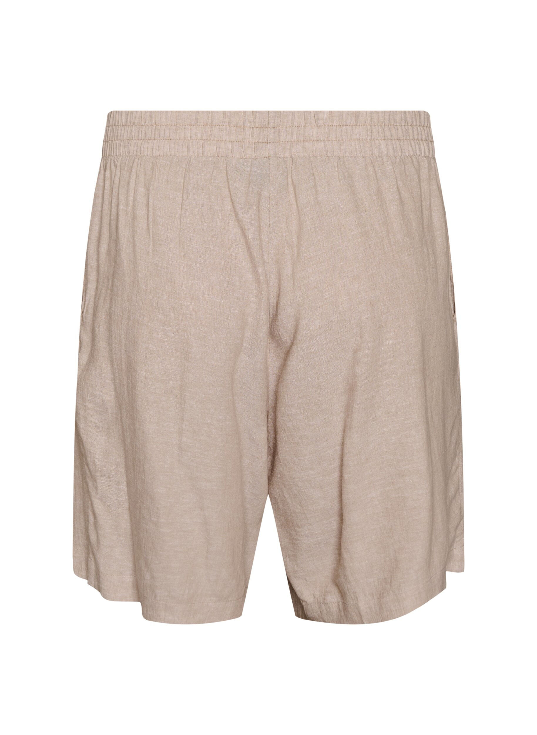 ZizziHoch taillierte Shorts aus Leinen und Viskose, Beige, Packshot image number 1