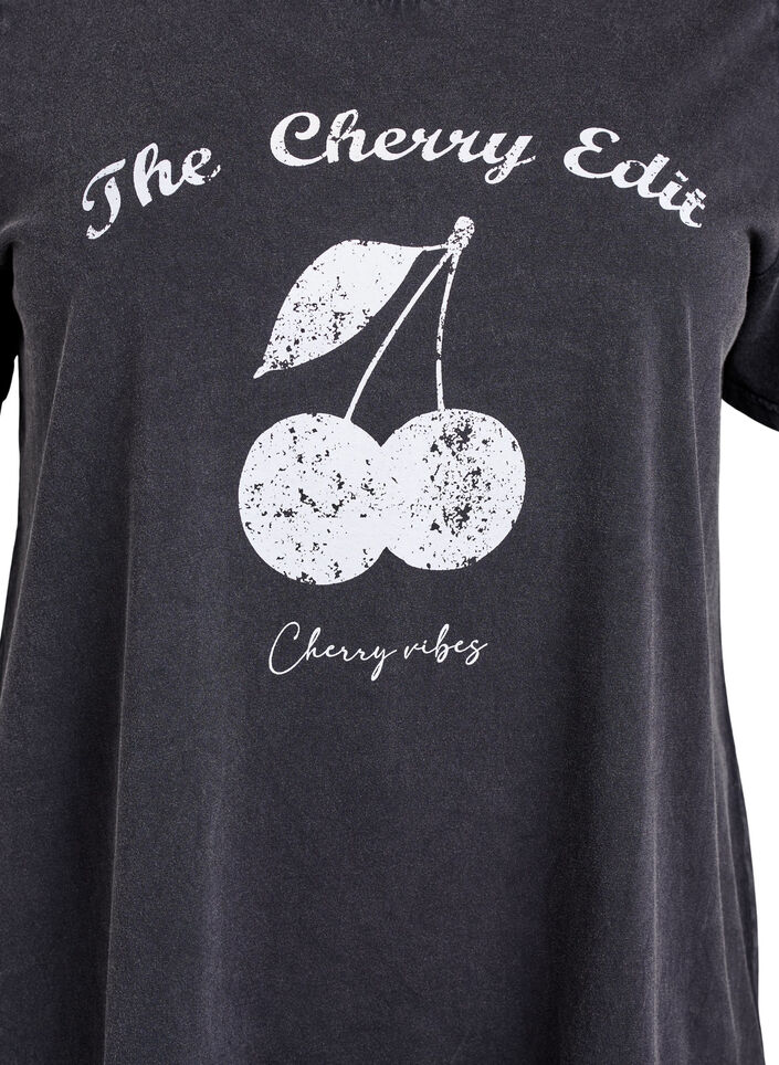 T-Shirt aus Bio-Baumwolle mit Print, Grau, Packshot image number 2