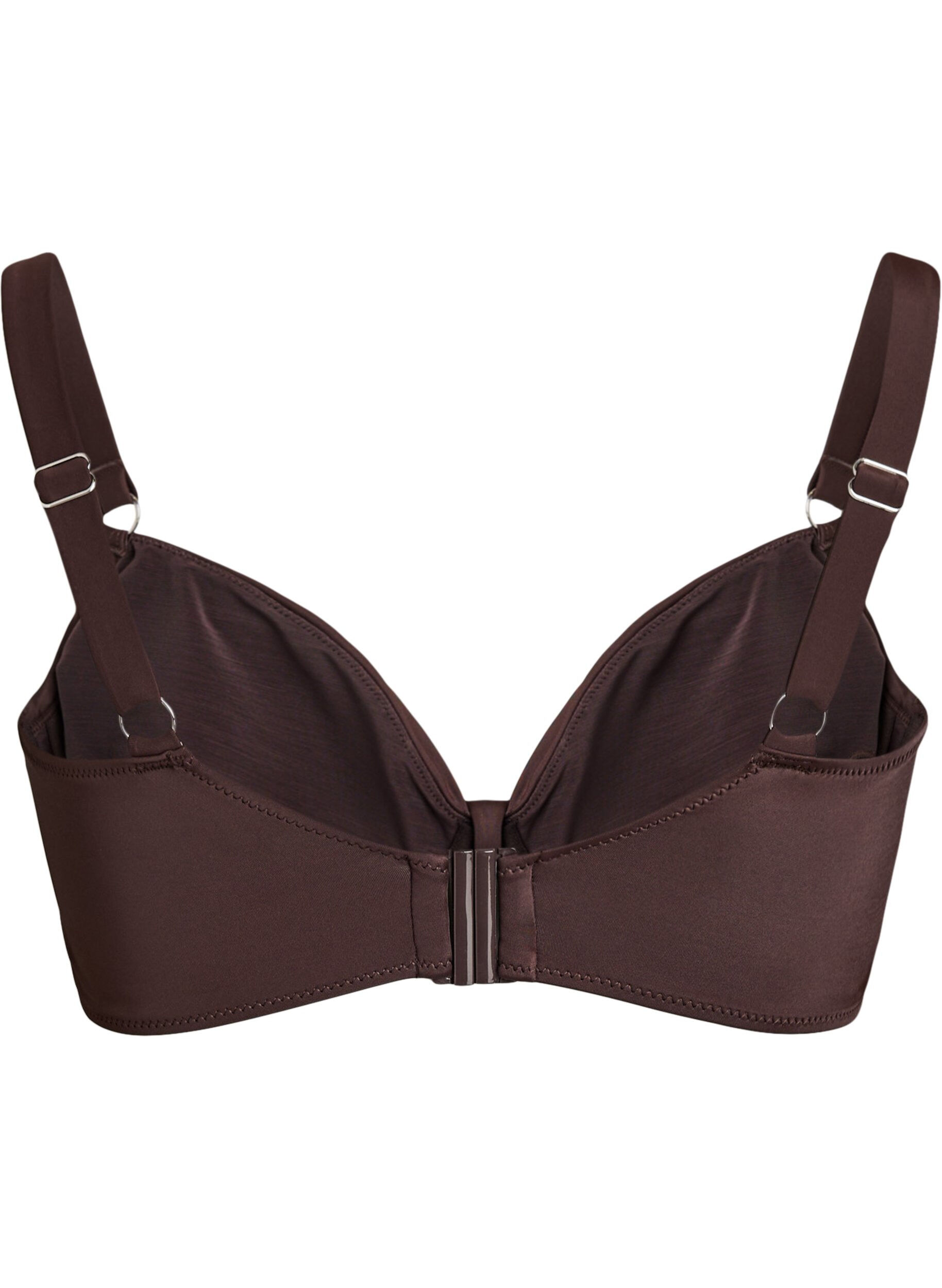 ZizziBikini-BH mit B&uuml;gel und Drapierung, Braun, Packshot image number 1