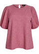 Strukturierte Bluse mit kurzen &Auml;rmeln, Rot, Packshot image number 0