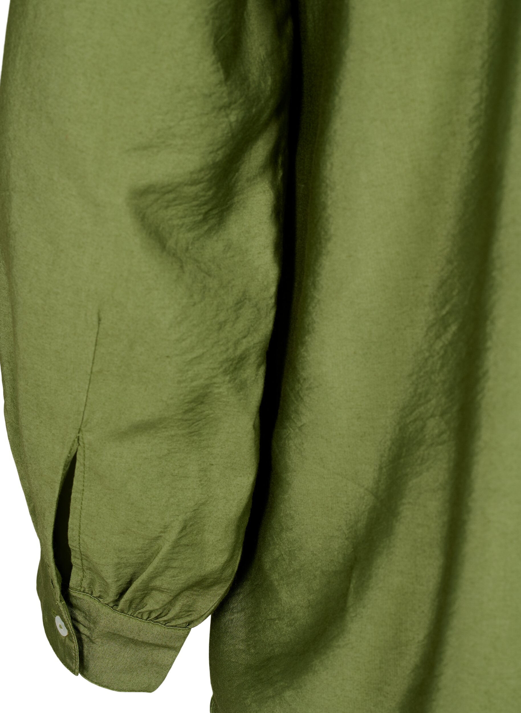 ZizziViskose-Bluse mit R&uuml;schen, Loden Green, Packshot image number 3