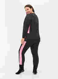 Skiunterhose mit Kontraststreifen, Black w. Sea Pink, Model