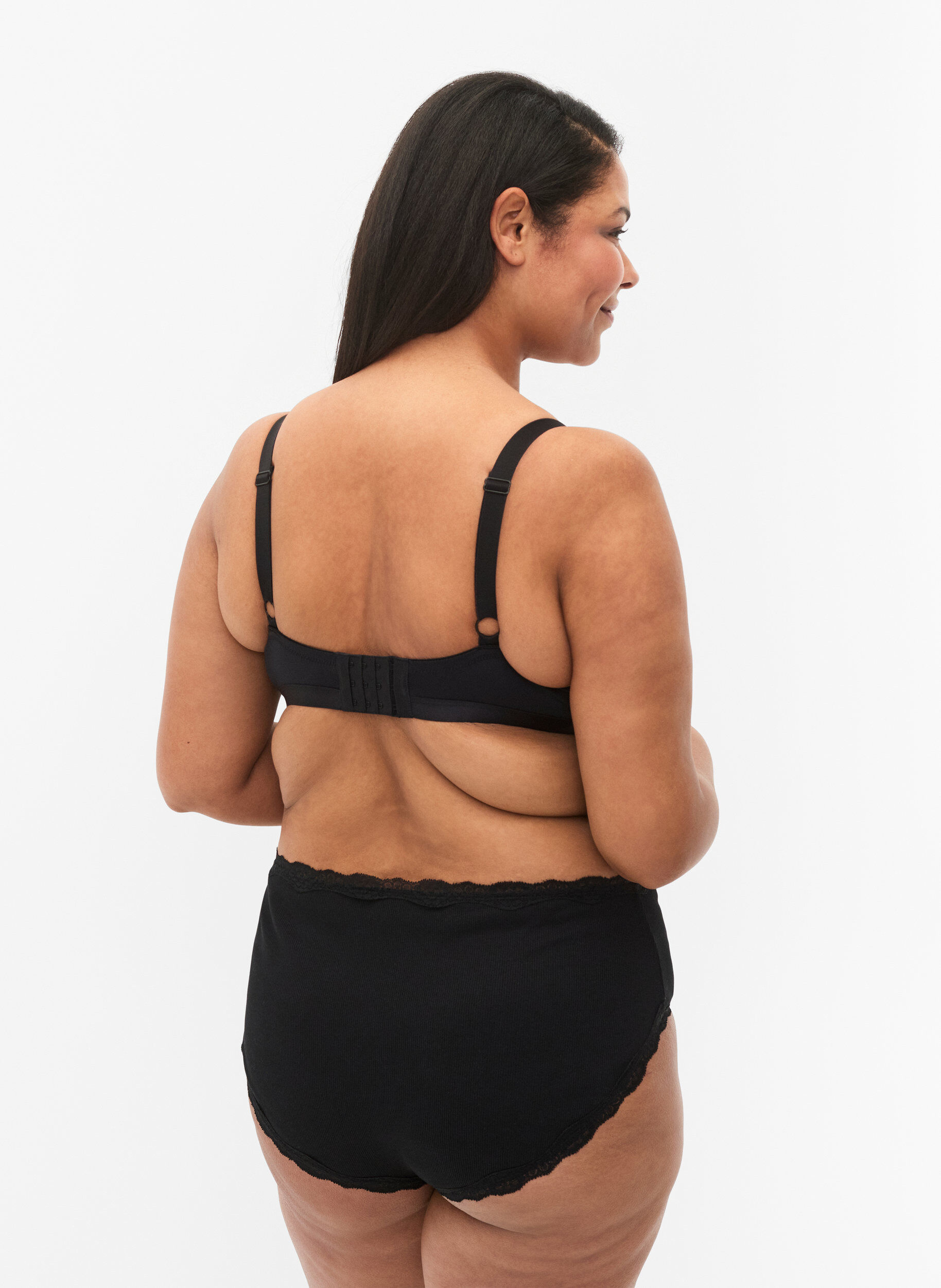 Zizzi2er-Pack Slips mit Spitzenrand, Black/Black, Model image number 1