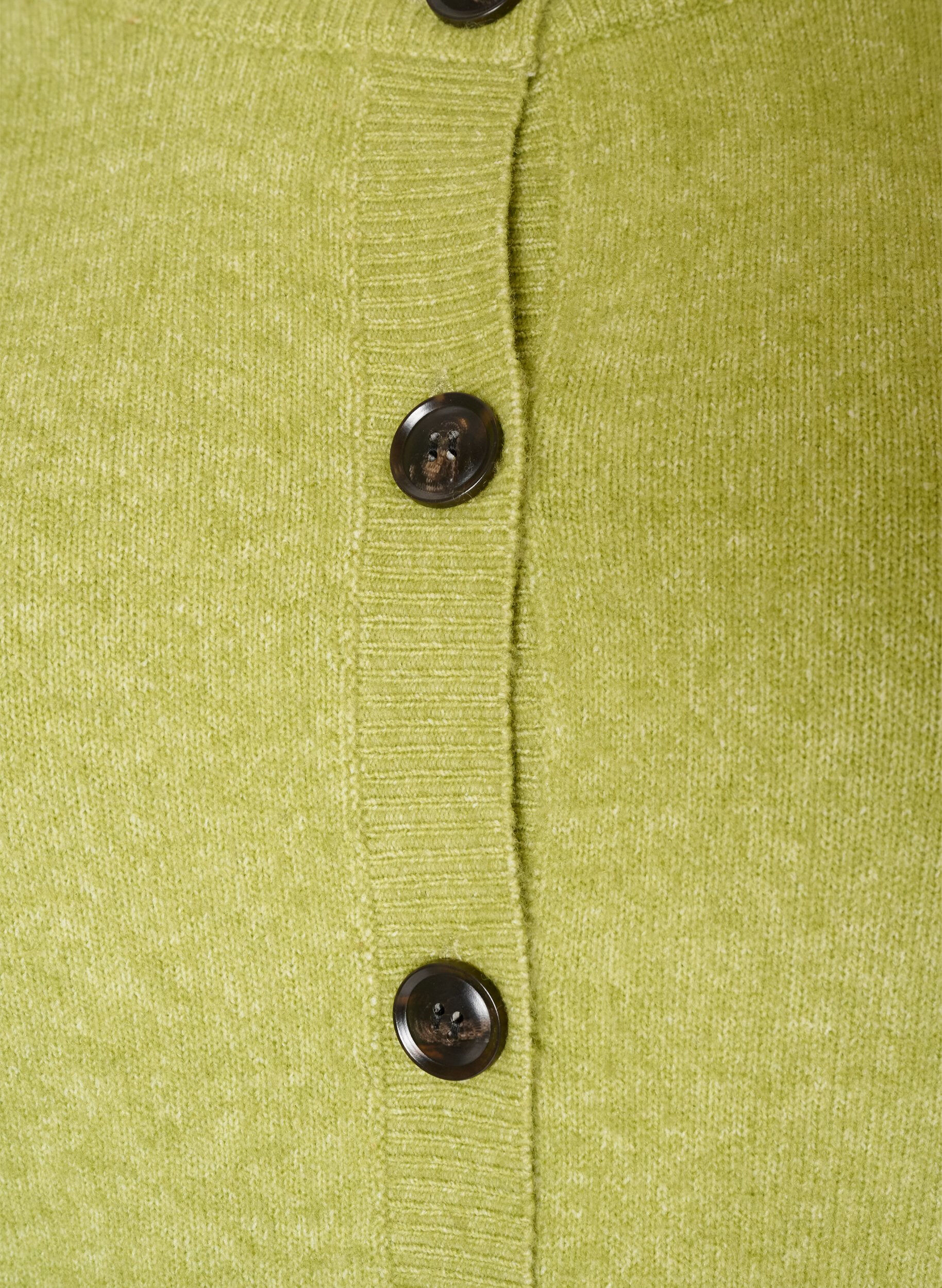 ZizziStrickjacke mit Kn&ouml;pfen und abgerundeter Vorderseite, Gr&uuml;n, Packshot image number 2