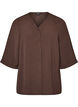 Bluse mit V-Ausschnitt und 3/4-&Auml;rmeln, Braun, Packshot image number 0