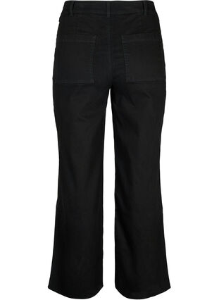 Jeans mit hoher Taille und weitem Bein, Black, Packshot image number 1