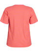 Gestreiftes T-Shirt mit gerippter Struktur, Orange, Packshot image number 1