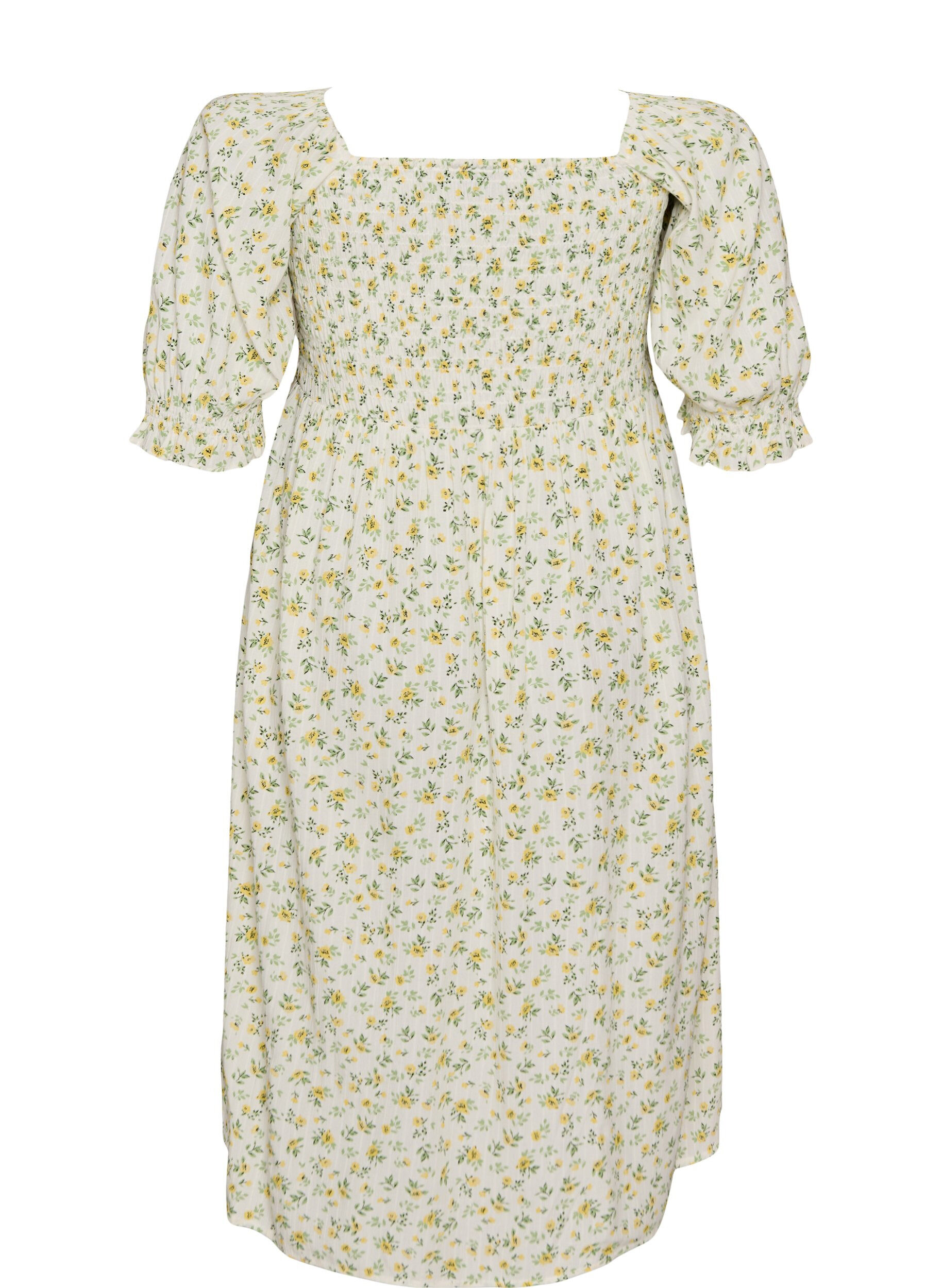 ZizziGebl&uuml;mtes Sommerkleid aus Viskose, Wei&szlig;, Packshot image number 1