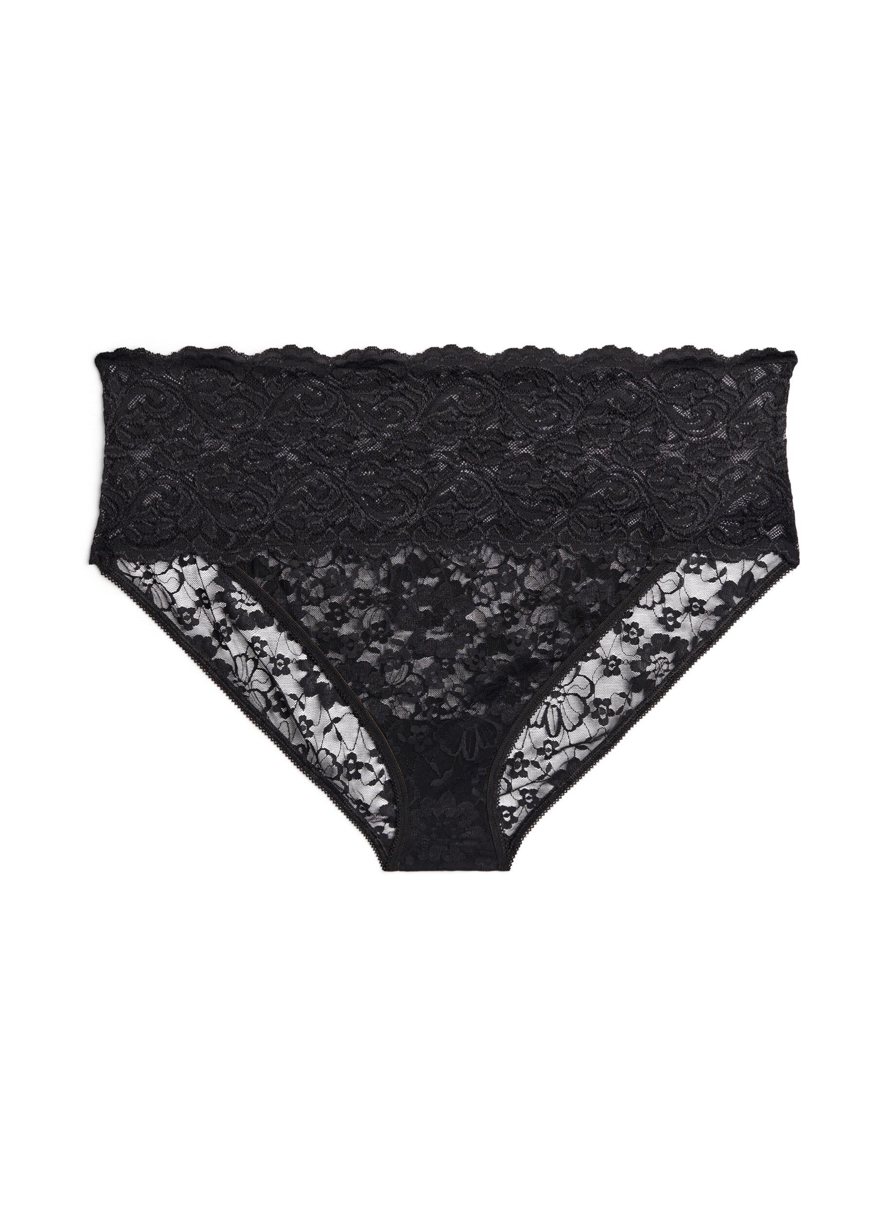 Zizzi3er-Pack Hipster-Slip aus Spitze, Schwarz, Packshot image number 2