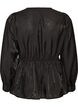 Gl&auml;nzende Bluse aus Viskose mit Peplum-Effekt, Schwarz, Packshot image number 1