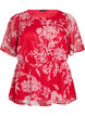Chiffonbluse mit Blumenmuster und elastischer Taille, Rot, Packshot image number 0