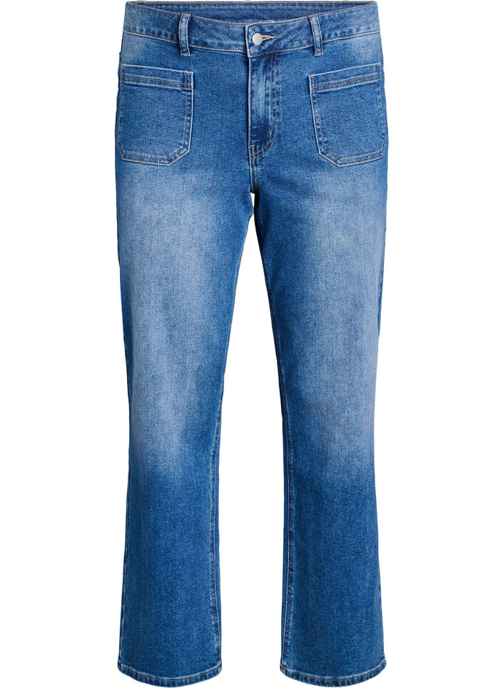 Jeans mit Vordertaschen und geraden Beinen, Blau, Packshot image number 0