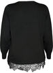 Cardigan mit breitem Spitzensaum, Schwarz, Packshot image number 1