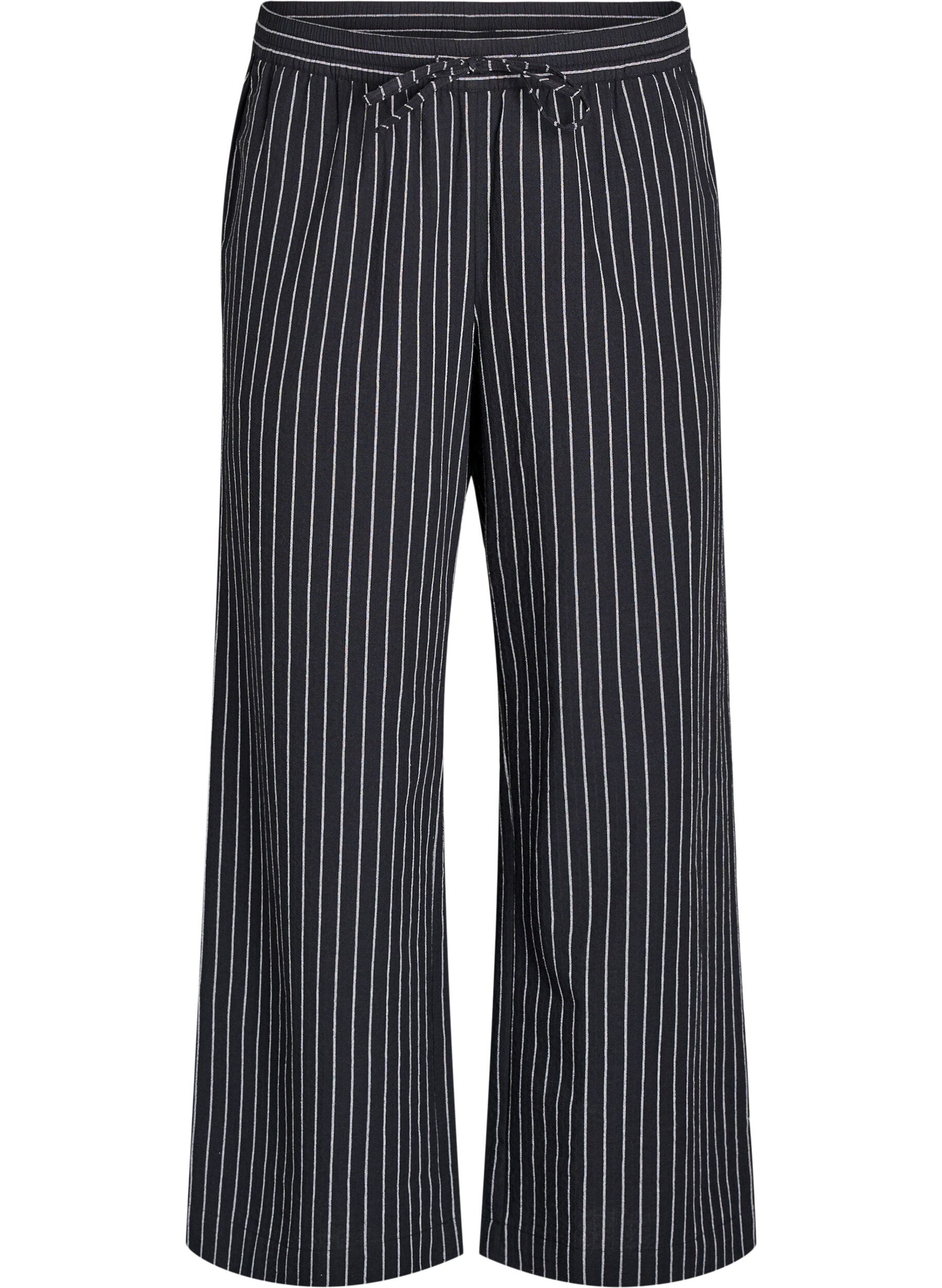 ZizziLockere Hose mit hohem Bund und Taschen, Schwarz, Packshot image number 0