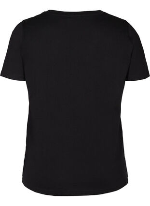 Kurzarm T-Shirt mit Print, Black, Packshot image number 1