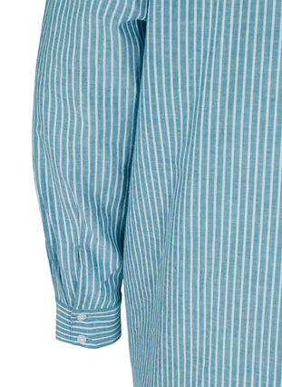 Gestreifte Hemdbluse aus 100% Baumwolle, Blue Stripe, Packshot image number 3