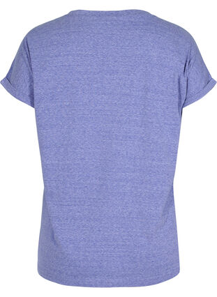 Meliertes T-Shirt aus Baumwolle, Dazzling Blue Mel, Packshot image number 1