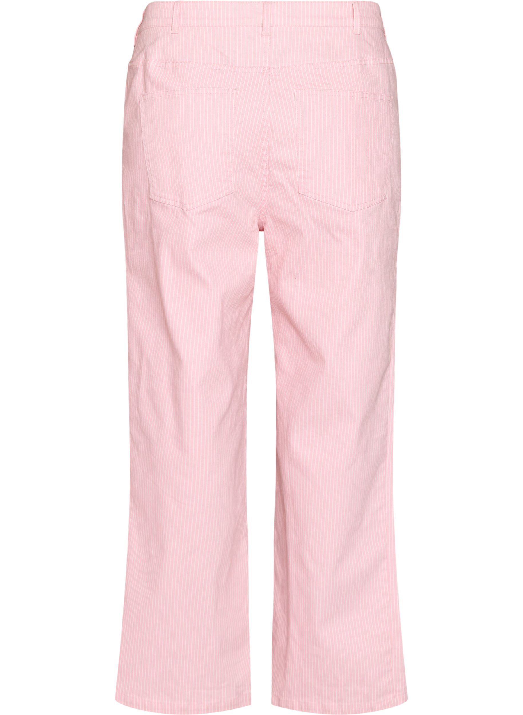 ZizziFarbige Myra Jeans mit Streifen und weiten Beinen, Pink, Packshot image number 1