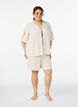 Lockere Pyjamashorts aus Viskose mit hoher Taille, Beige, Model image number 1