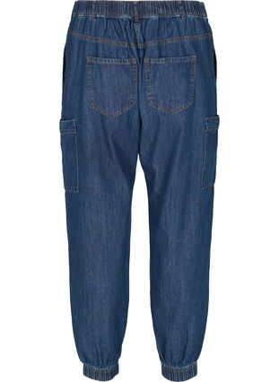 Cargo-Jeans mit Taschen, Dark blue denim, Packshot image number 1