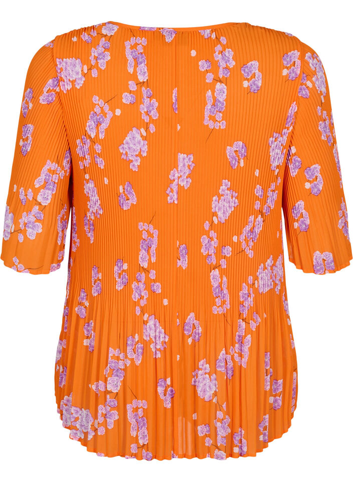 Blumige, plissierte Bluse, Exuberance Flower, Packshot image number 1